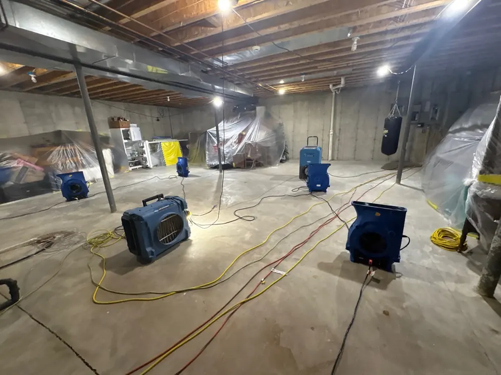 Restoration equipment on a Rancho Cucamonga job